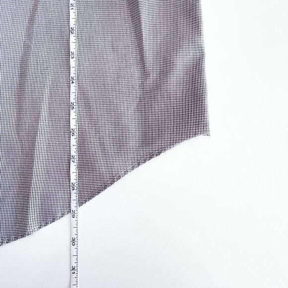 Calvin Klein Mens Slim Fit Shirt Non Iron Long Sleeve Micro Gingham Brown Size X - Picture 6 of 8